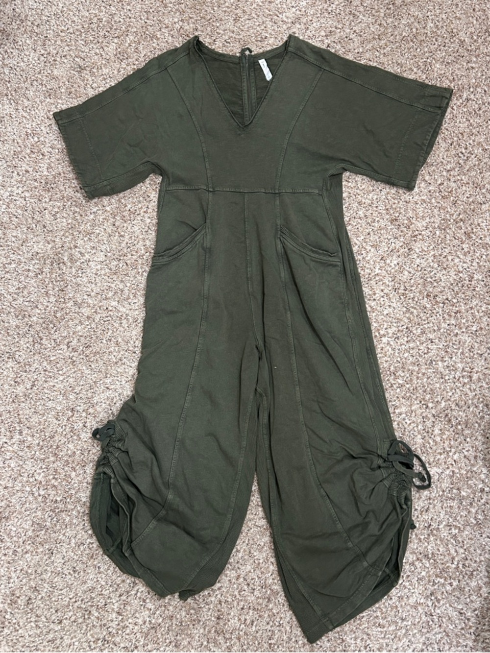 Daily Practice by Anthropologie Short Sleeve Horizon Wide-Leg Jumpsuit